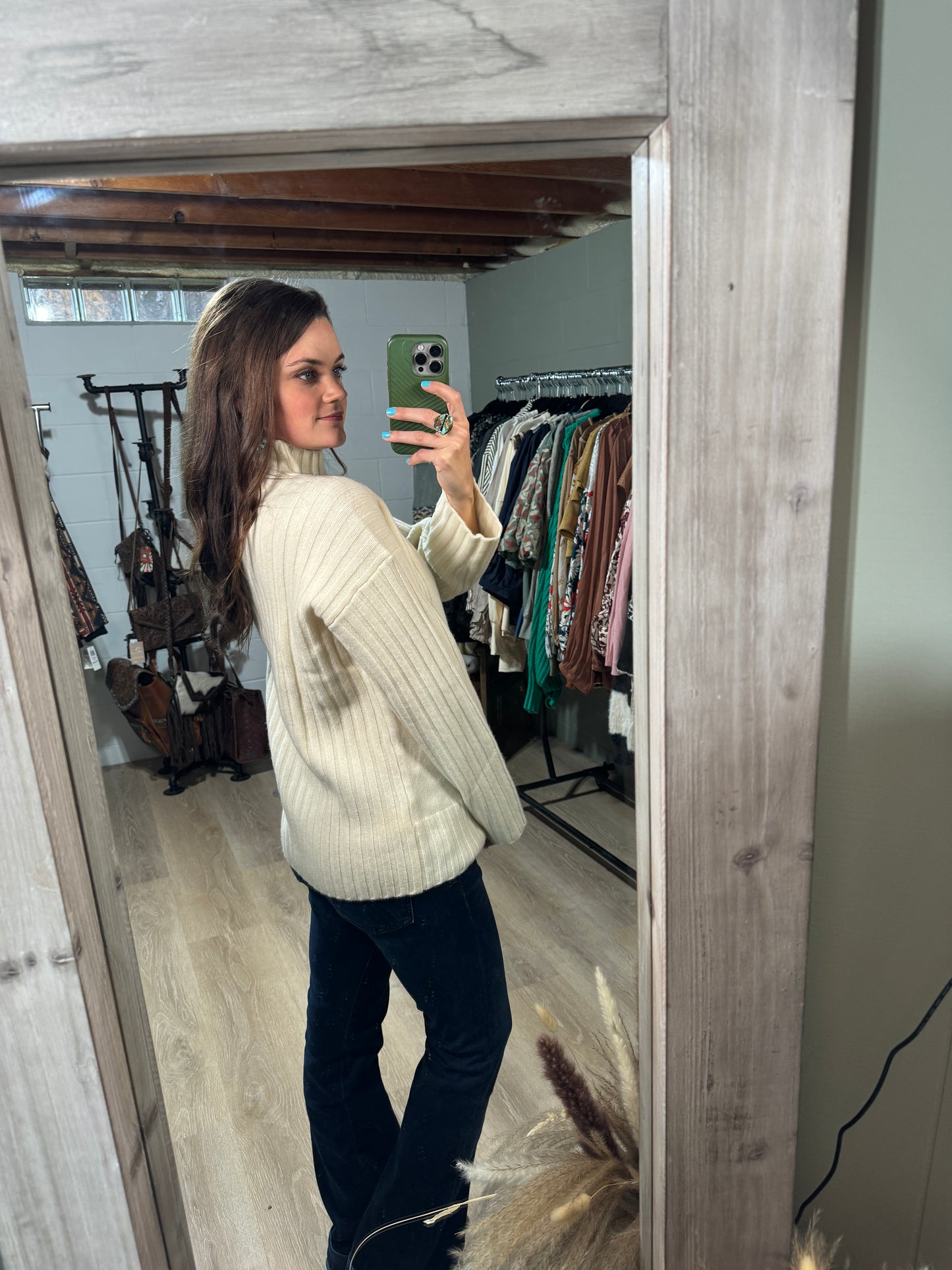 Pendleton Oversized Aztec Mockneck Pullover in Ivory (XL Only)