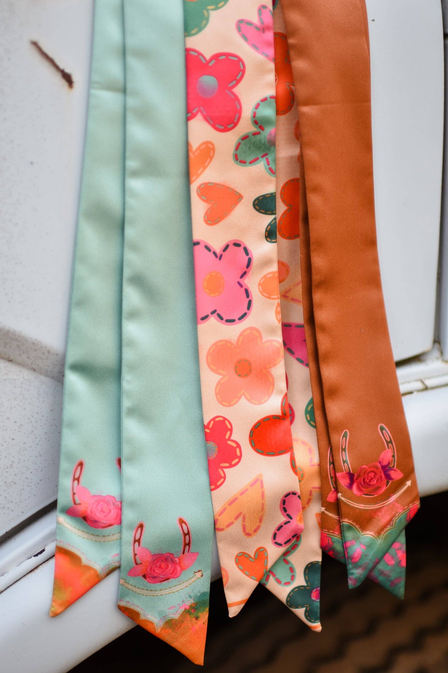 Rodeo Rose in Copper Western Twilly Scarf