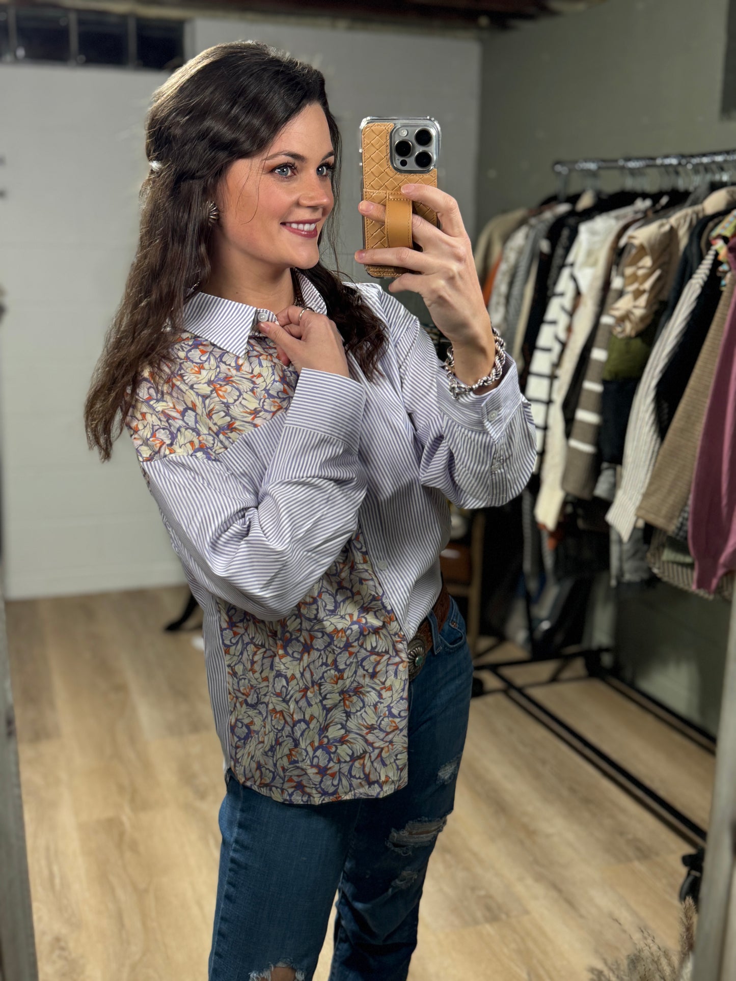 That Floral Feeling Button Down in Lavender