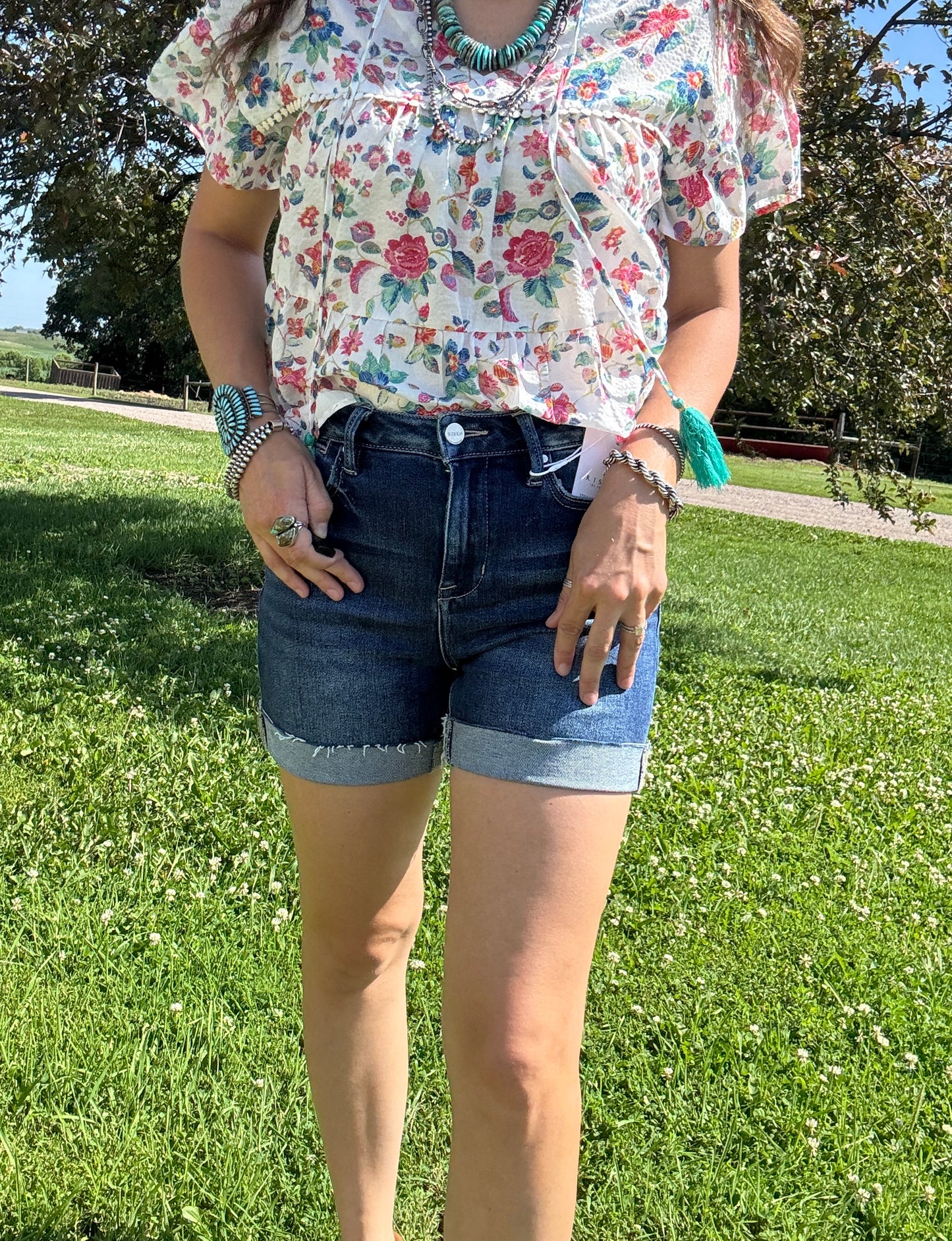 Risen Dark Wash Shorts