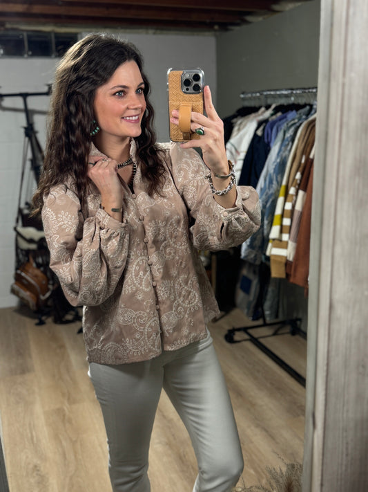 The Perfect Paisley Button-Up Blouse