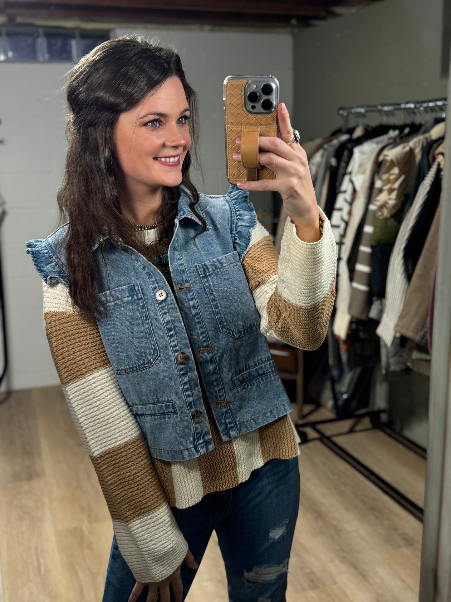 Extended Sizes - The Iris Denim Vest