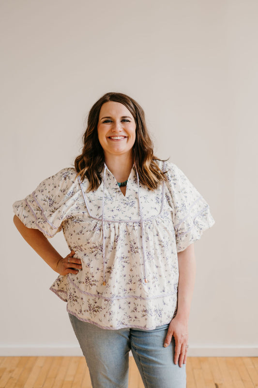 Extended Sizes - The Lavender Lady Blouse