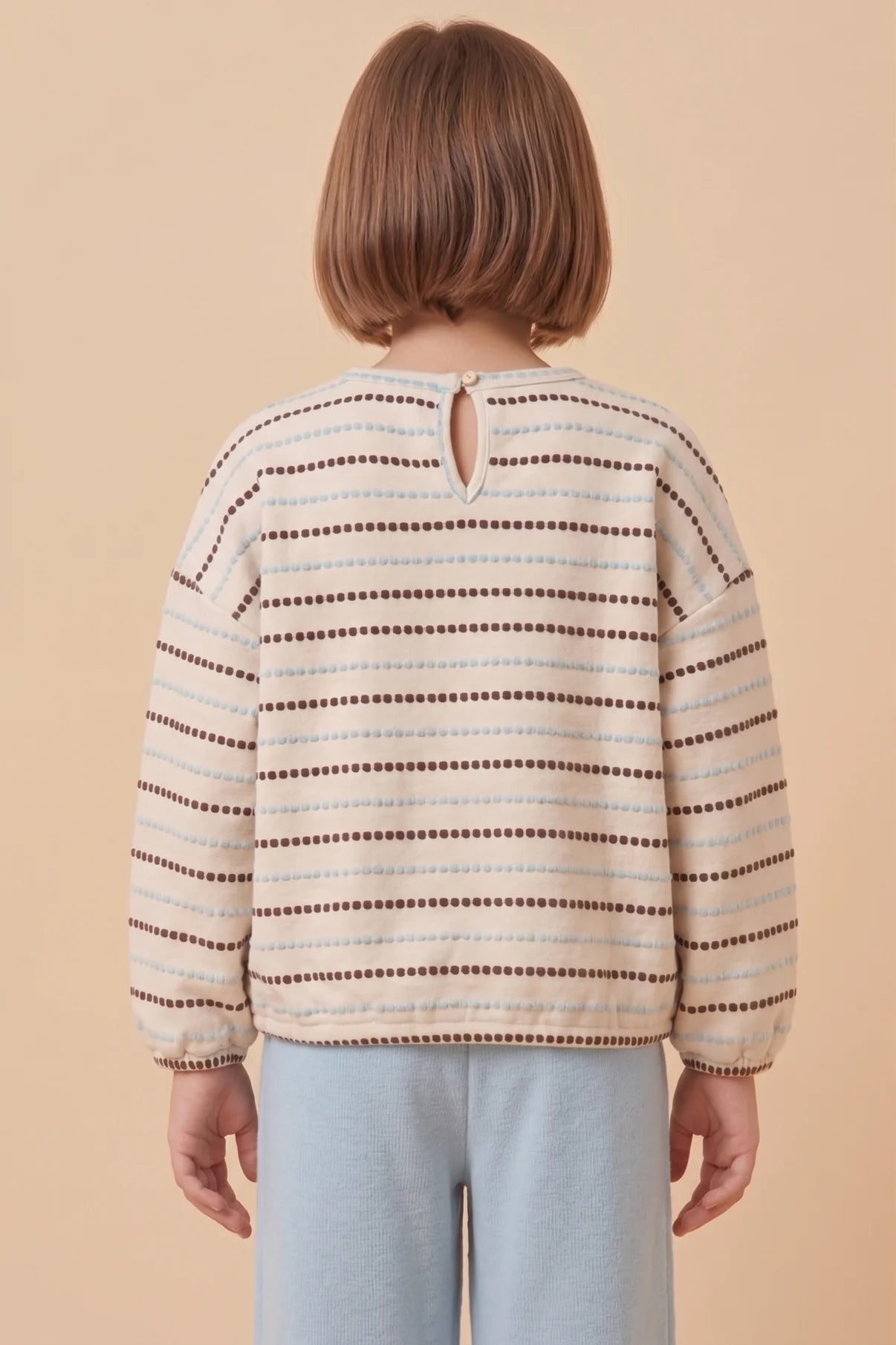 Girls Textured Stitch Detail Long Sleeve Knit Top