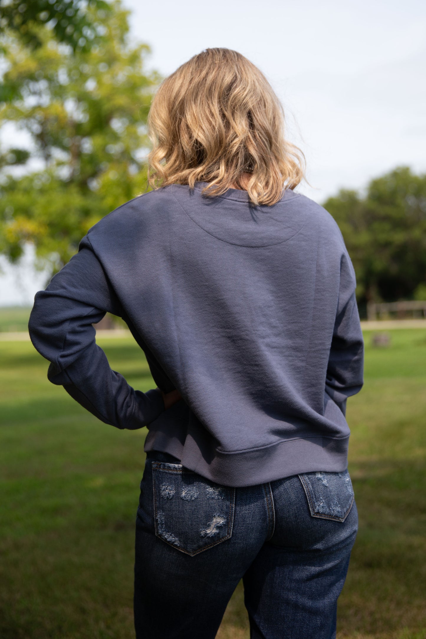 Pendleton Graphic Floral Pullover in Blue