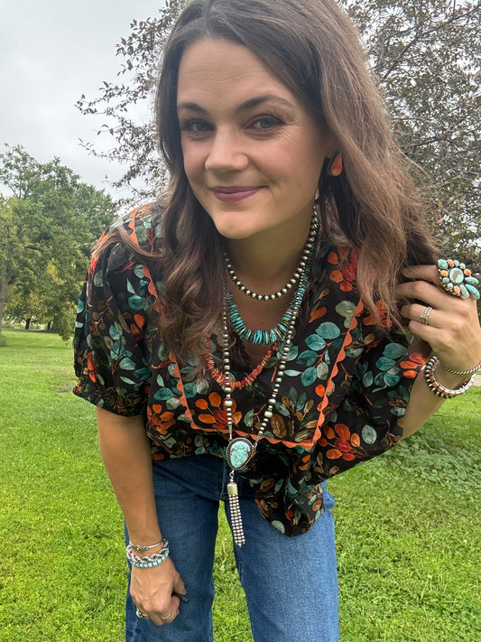 The Fall Floral Blouse