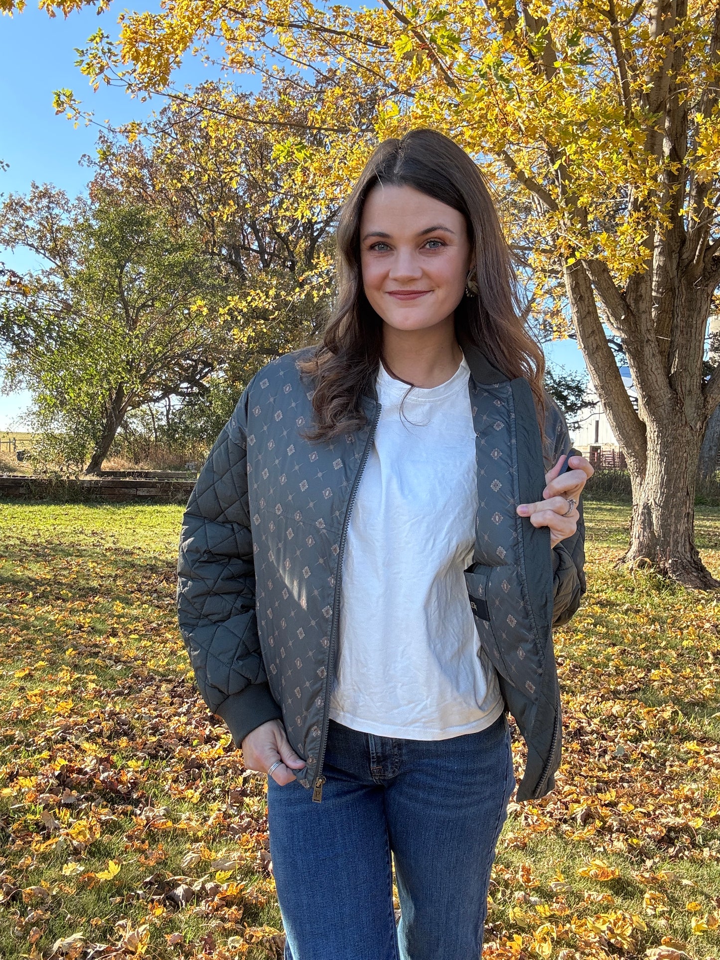 Pendleton Sweet Grass Quilted Bomber Jacket