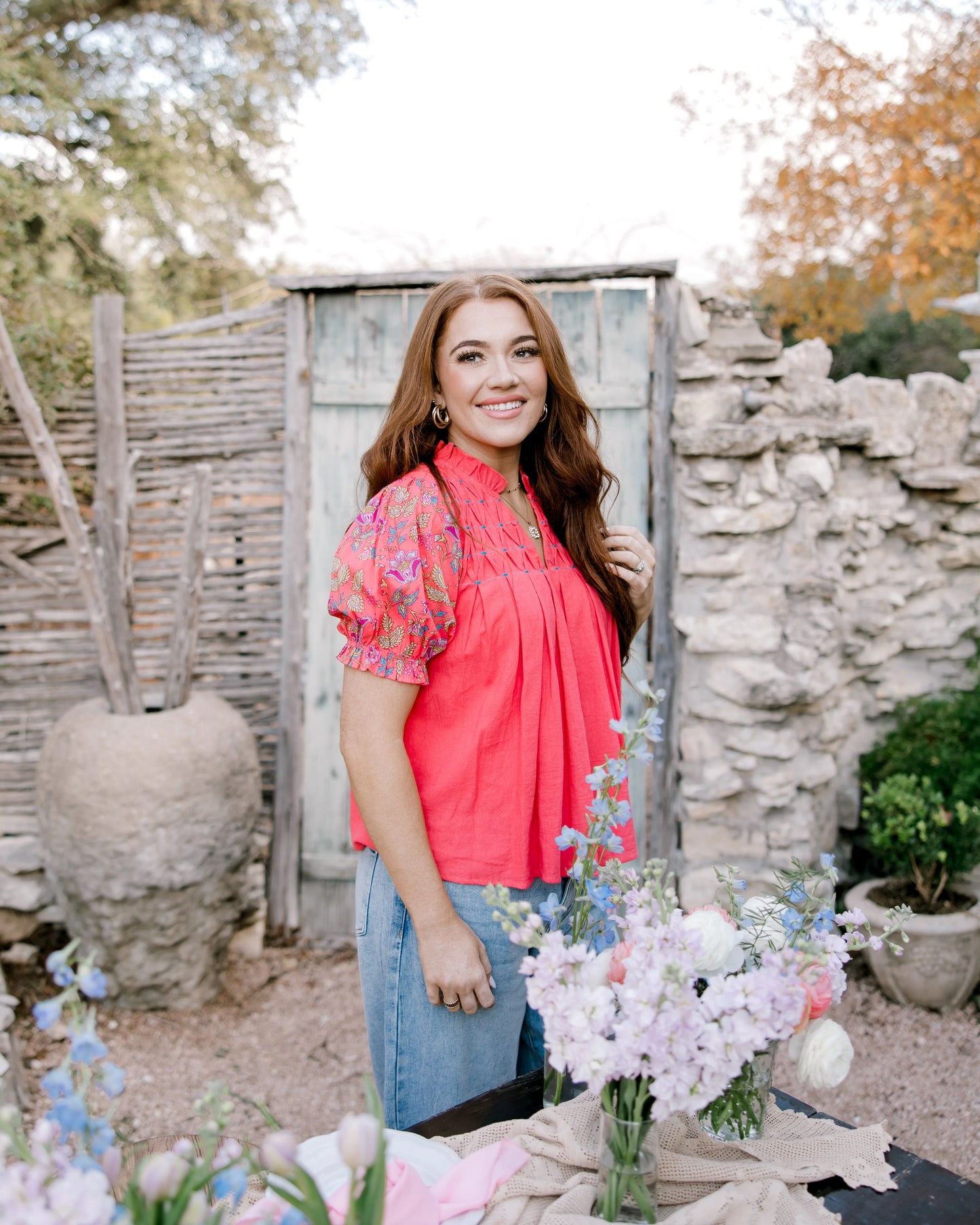 Brooke Top- Coral