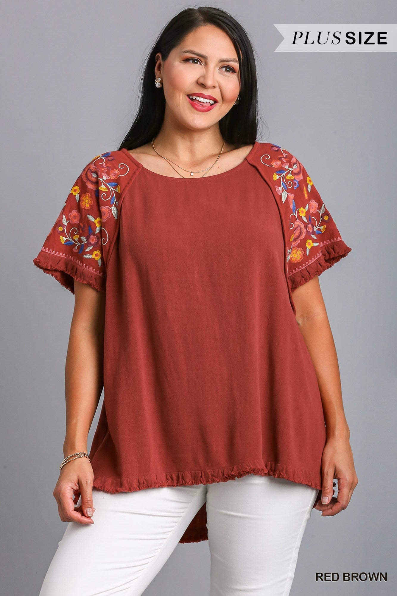 Umgee Floral Embroirded Blouse (XL and 1XL)