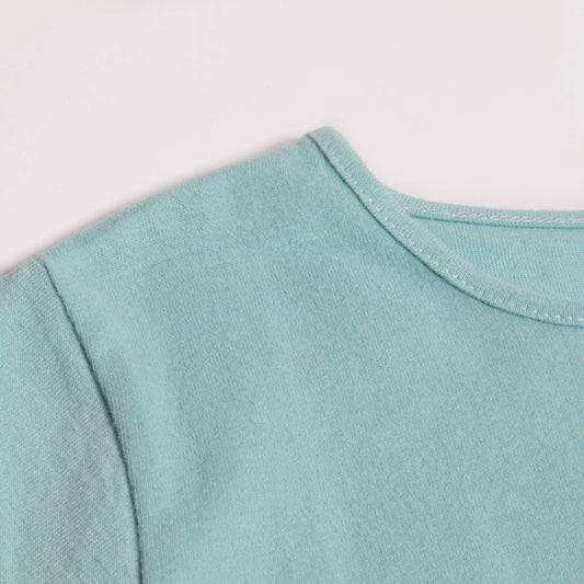 Girls Turquoise Ruffle Edge Tee