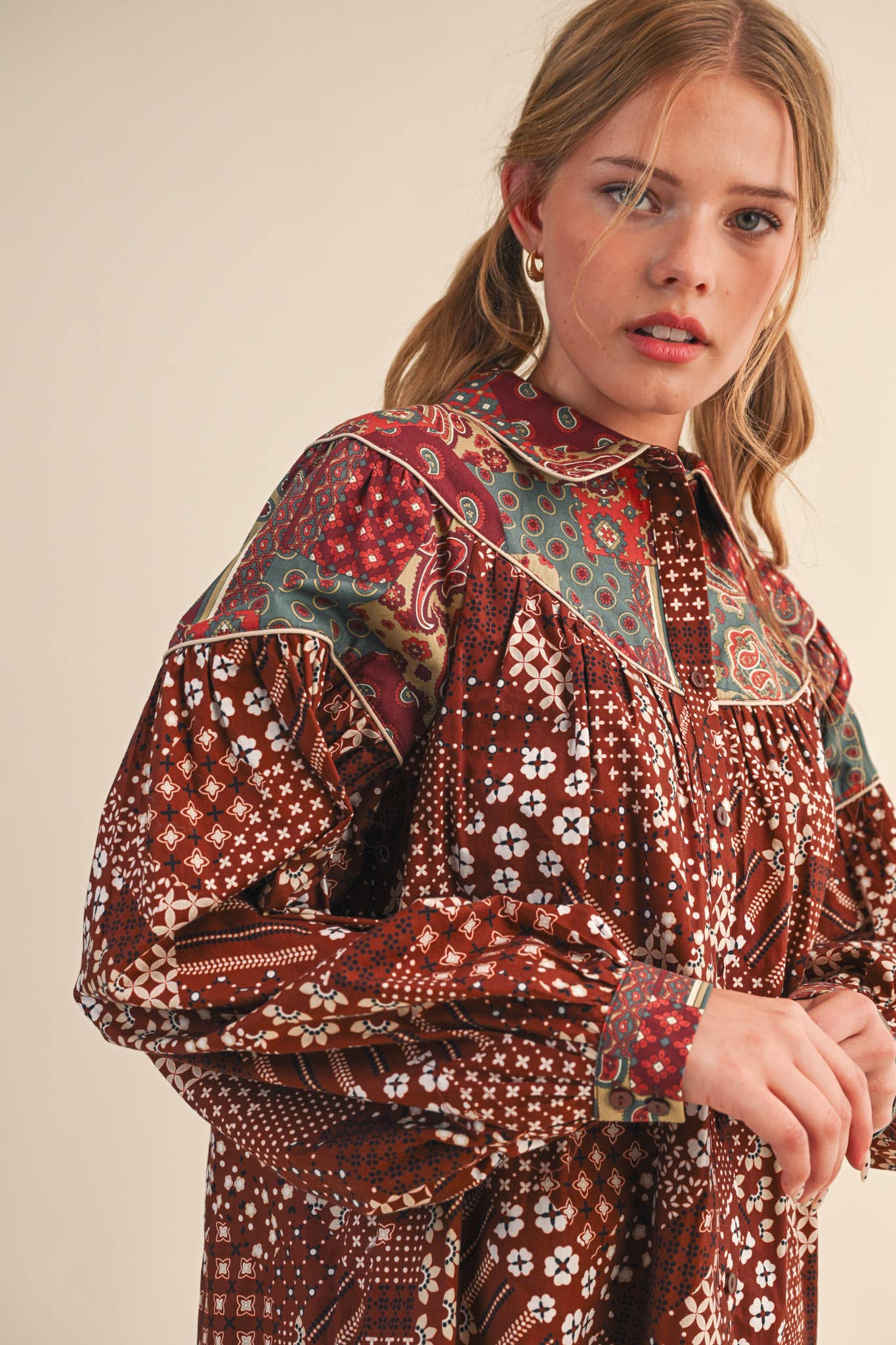 The Patchwork Print Button Down