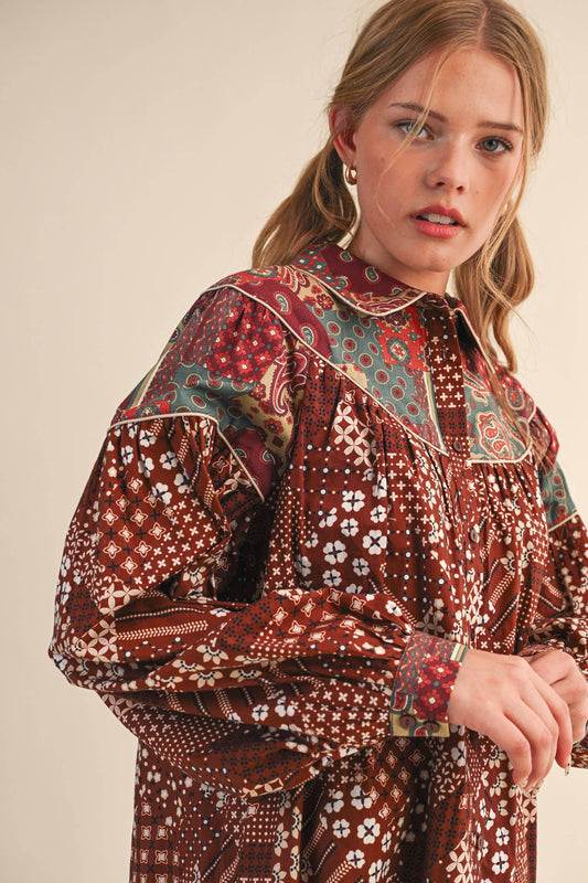 The Patchwork Print Button Down