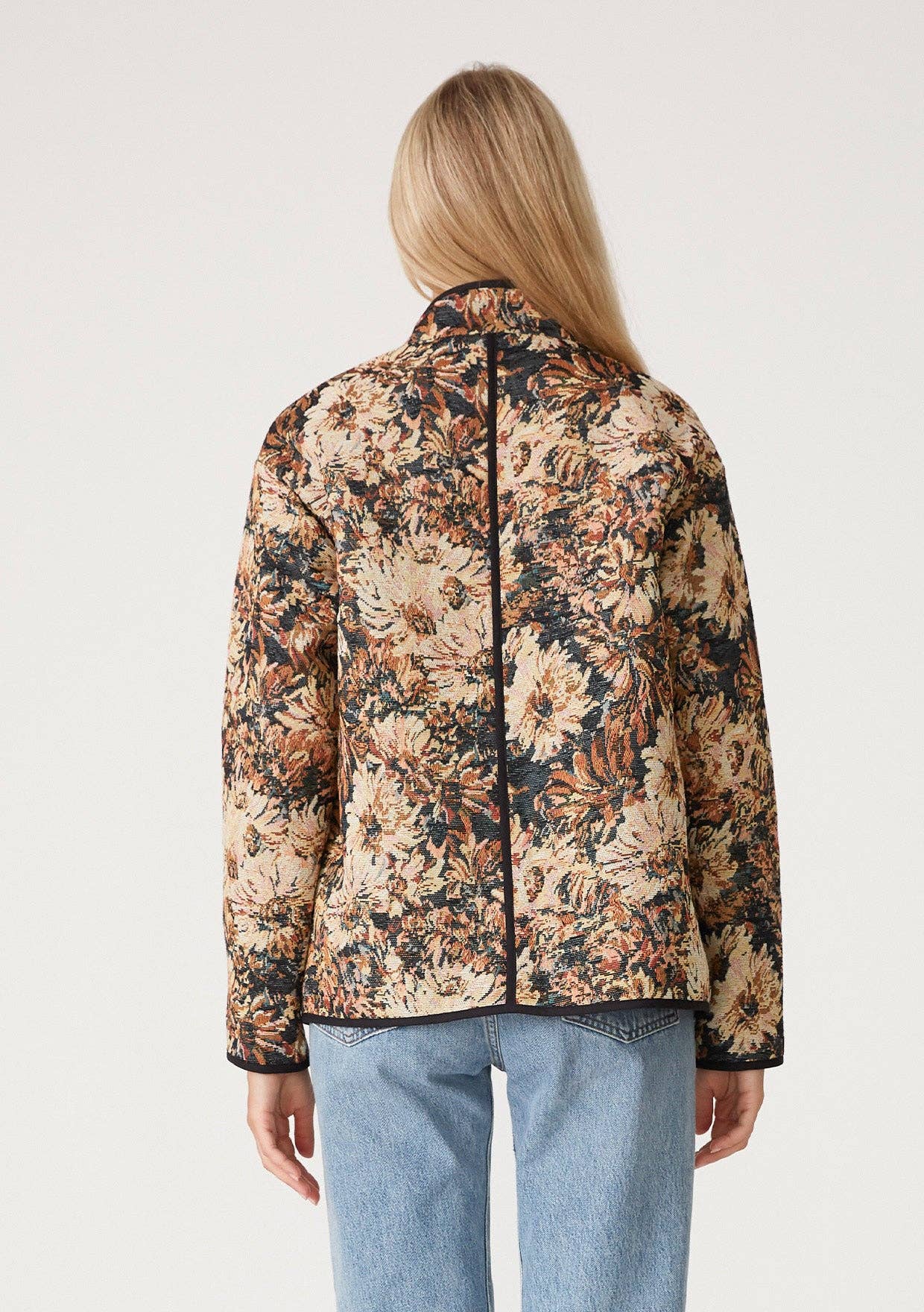 Long Sleeve Floral Tapestry Jacket