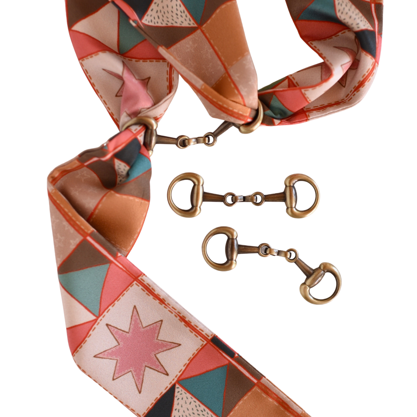Snaffle Bit Twilly Scarf Slide Accessory in “Antique Bronze”