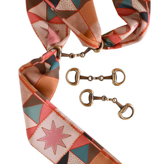 Snaffle Bit Twilly Scarf Slide Accessory in “Antique Bronze”