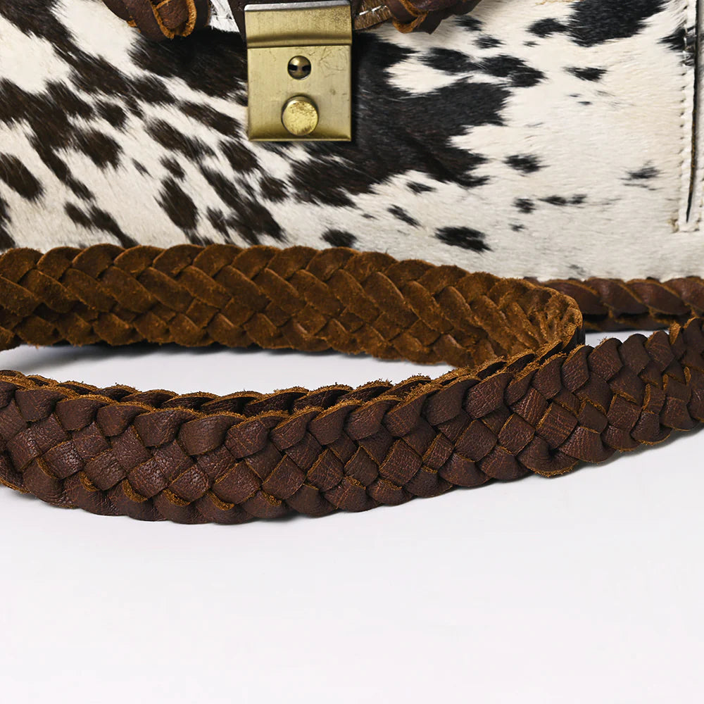 The Brandy Hair on Hide Braided Crossbody