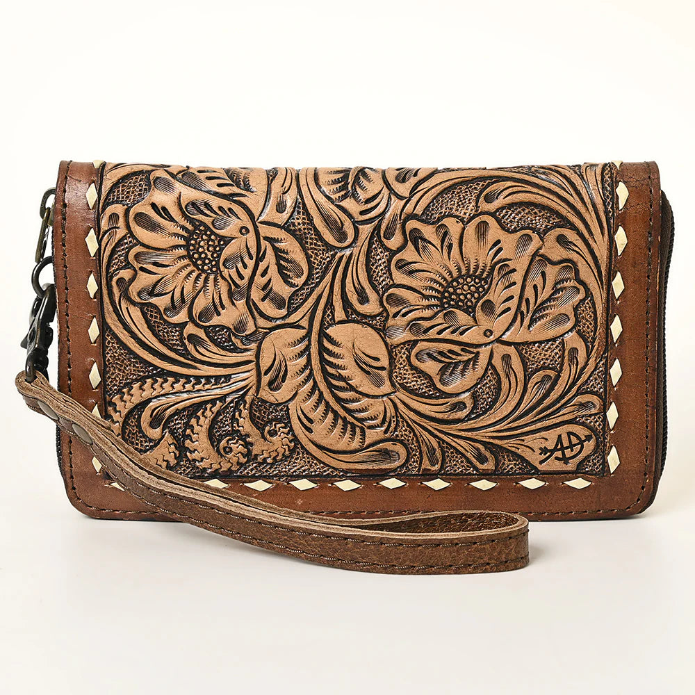 The Winona Tooled Wristlet