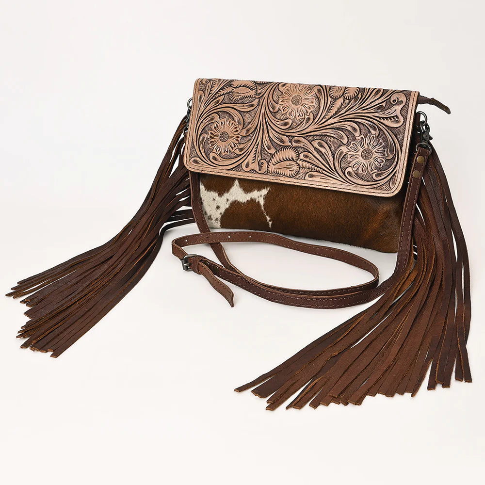 The Hallie Hair on Hide Frine Crossbody