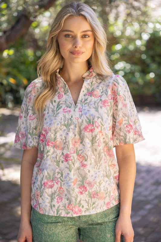 Blushed Barbie Floral Print Top