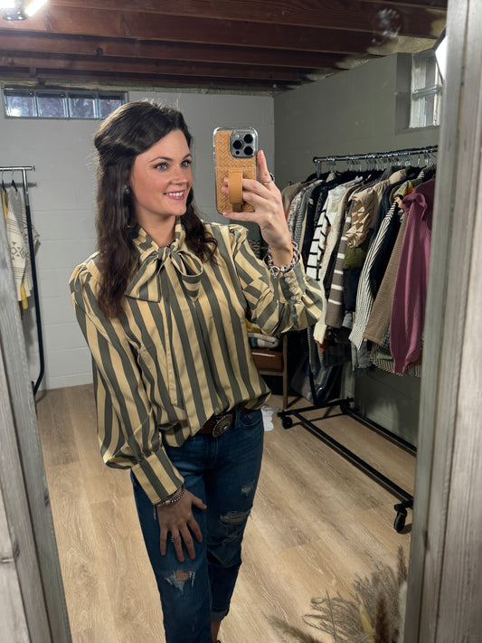The Bowie Sunset Stripe Blouse