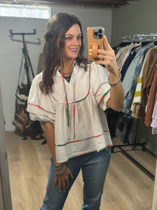 Extended Sizing - The Emmy Rainbow Blouse