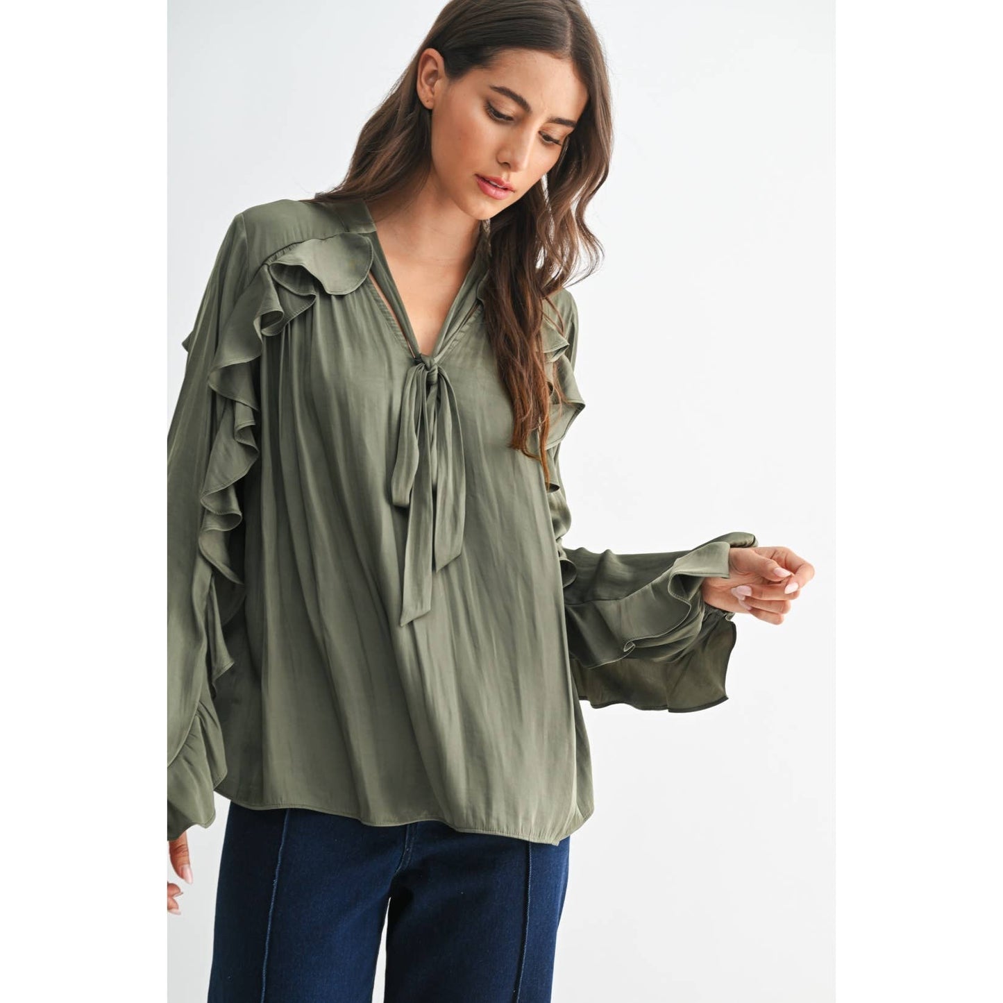 Always Elegant Ruffled Detail Blouse