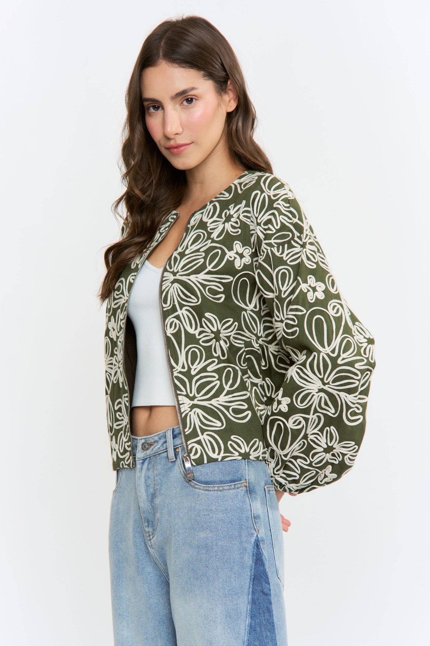 Fancy and Free Floral Embroidered Jacket
