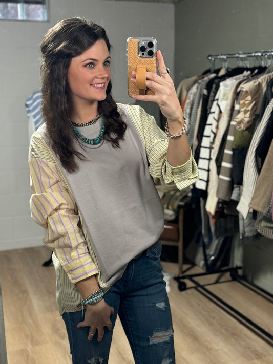 The Viola Mix Knit Jersey Top