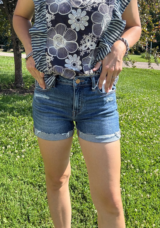 Risen Medium Wash Shorts