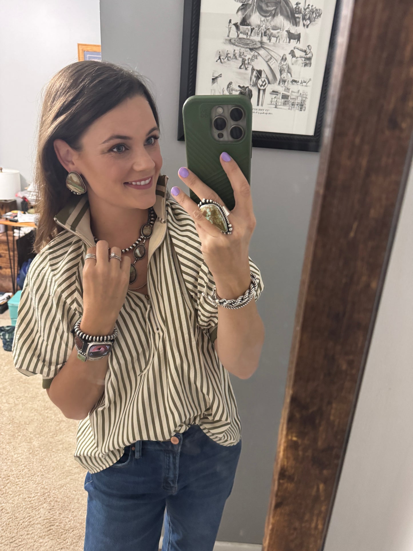 The Always Chic Blouse in Olive (XL Only)