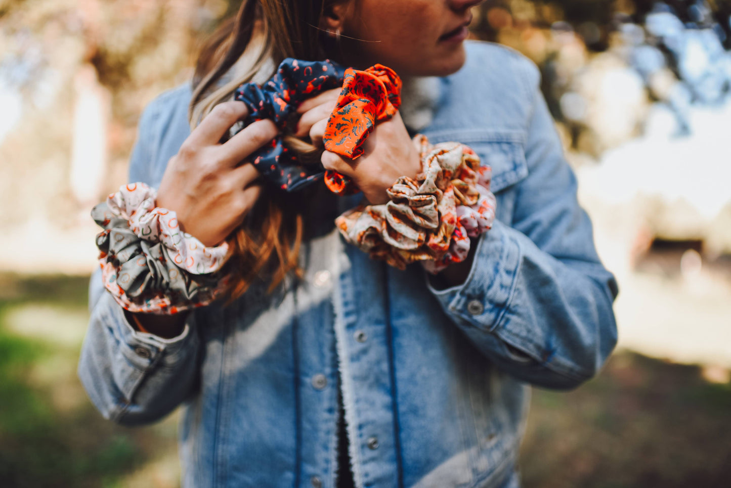 Floral Buffalo Scrunchie Cowgirl Hair Accessory