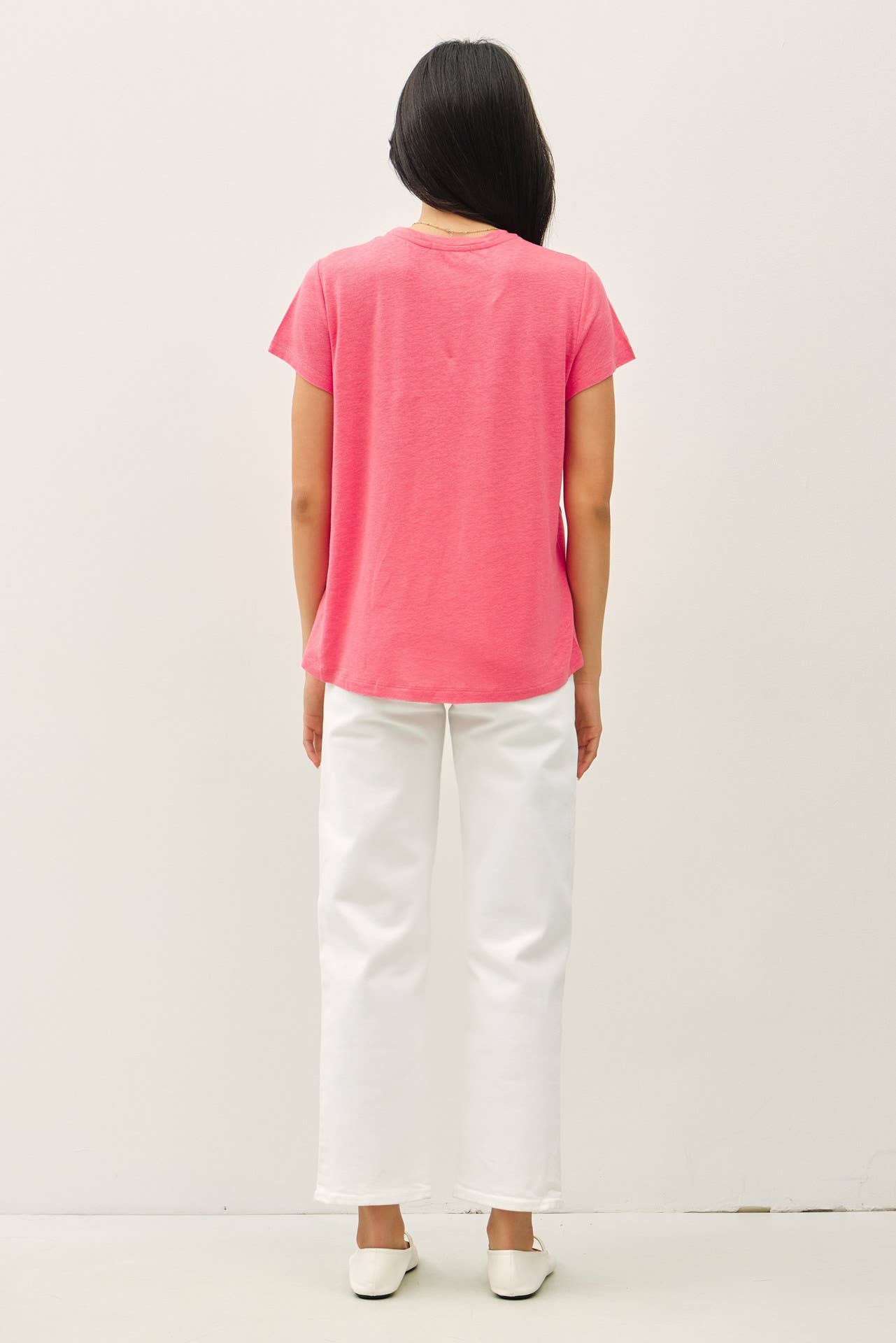 Bright Lights Linen Round Neck T-shirt