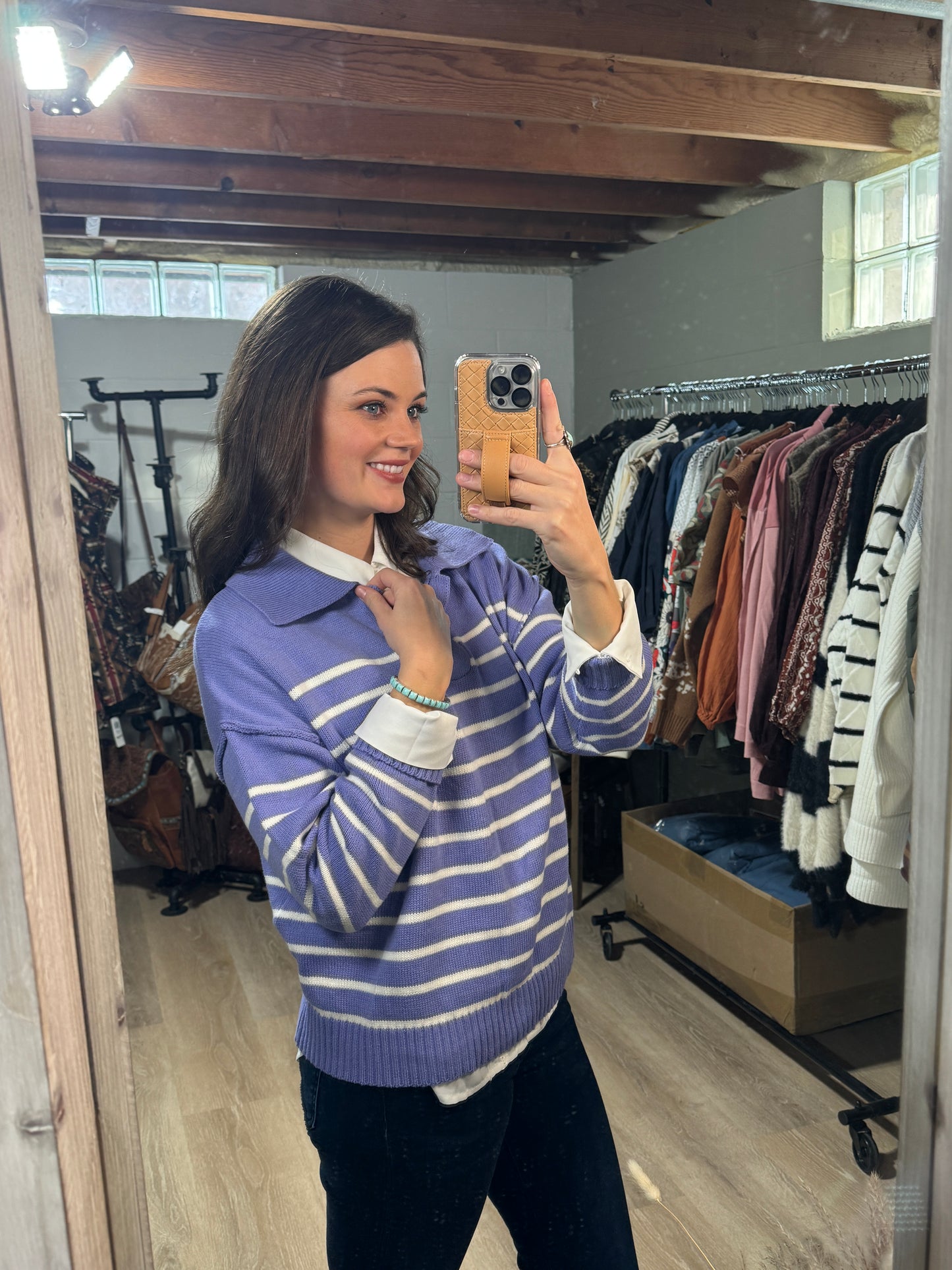 The Hannah Violet Stripe Sweater