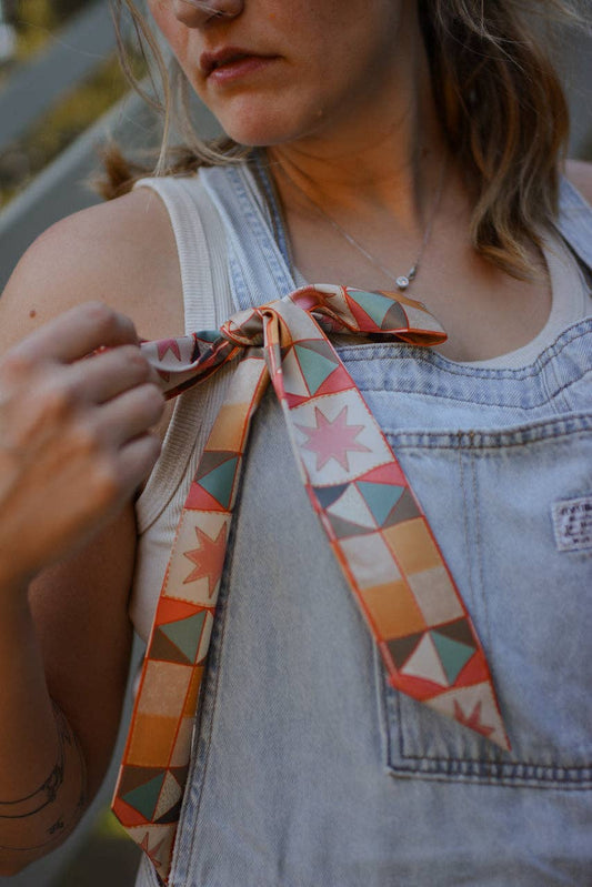 Vintage Patchwork Western Twilly Scarf