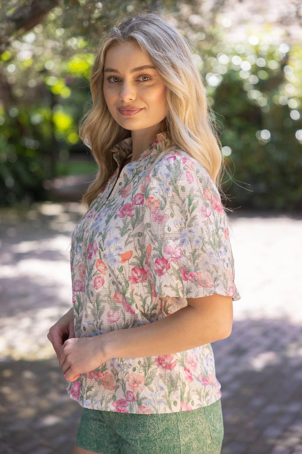 Blushed Barbie Floral Print Top