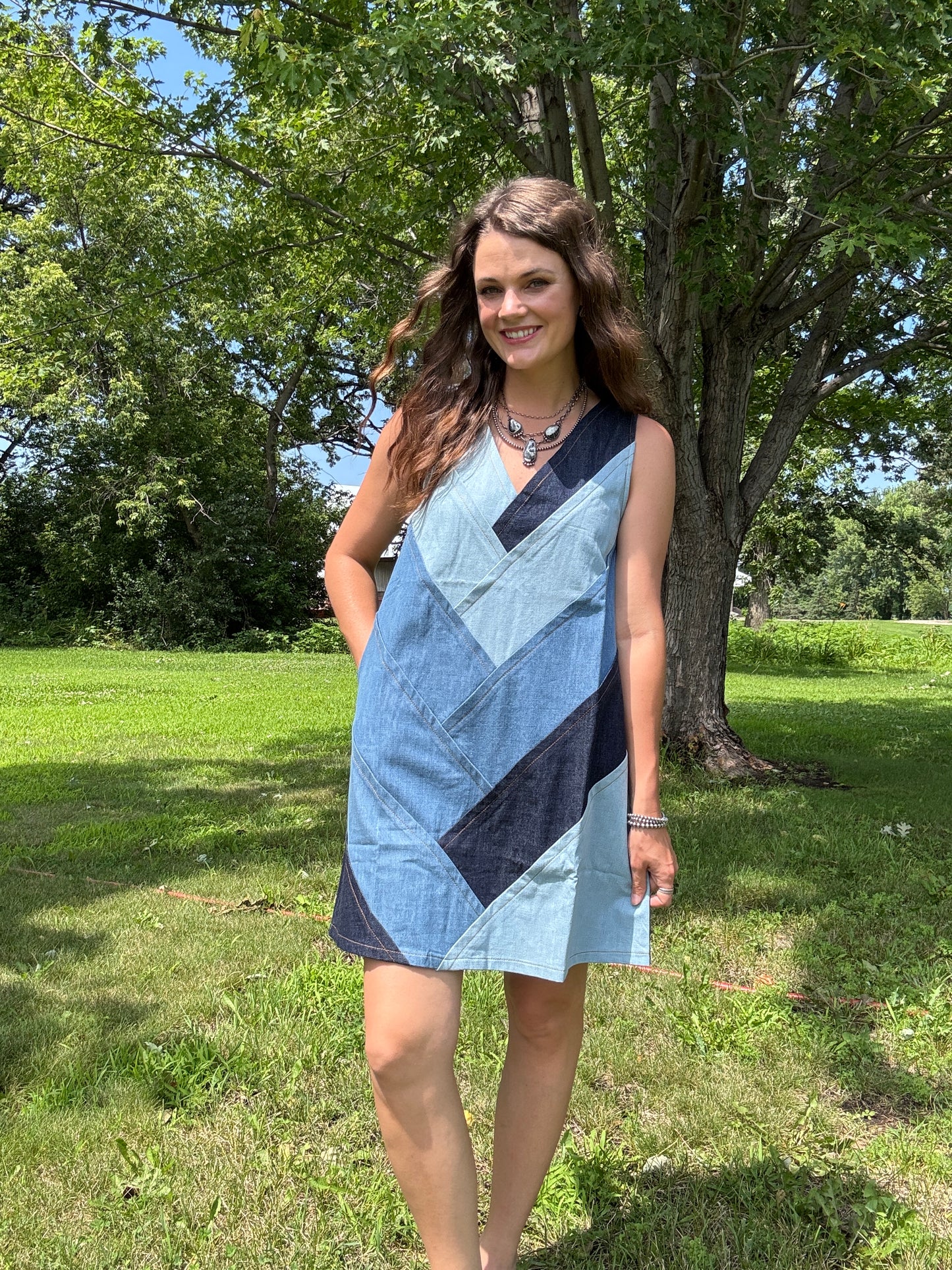 crossroads denim dress Vintage 90s Crossroads Denim Dress Size M Modest Blue Jean Button Front