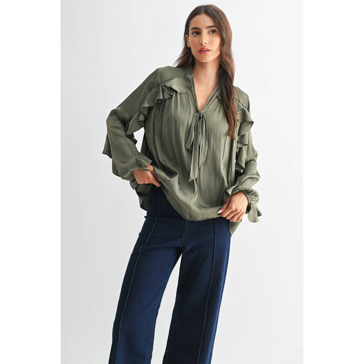 Always Elegant Ruffled Detail Blouse