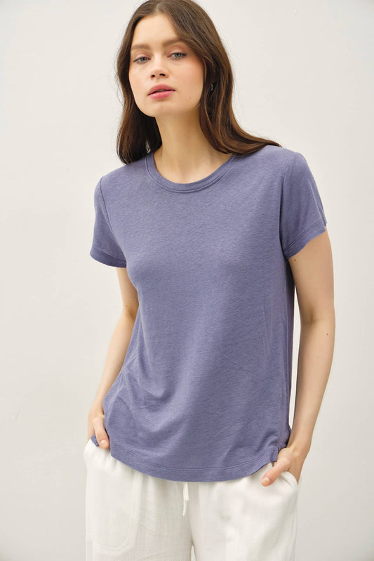 Bright Lights Linen Round Neck T-shirt