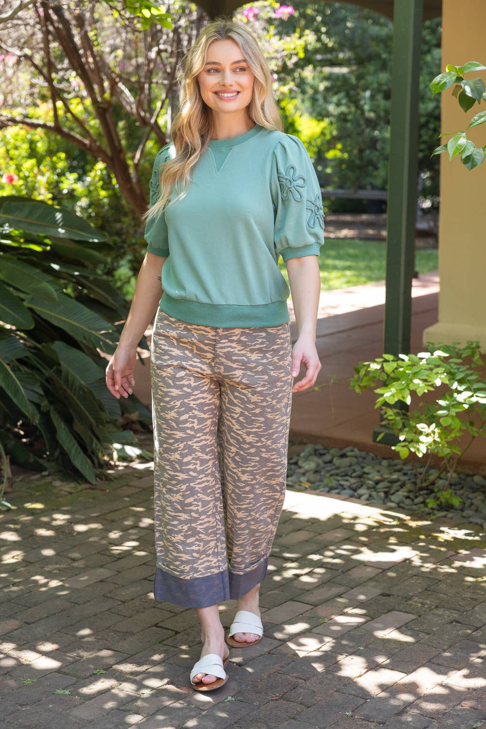 French Florals Short Sleeve French Terry Top