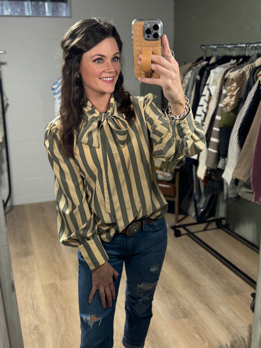 The Bowie Sunset Stripe Blouse