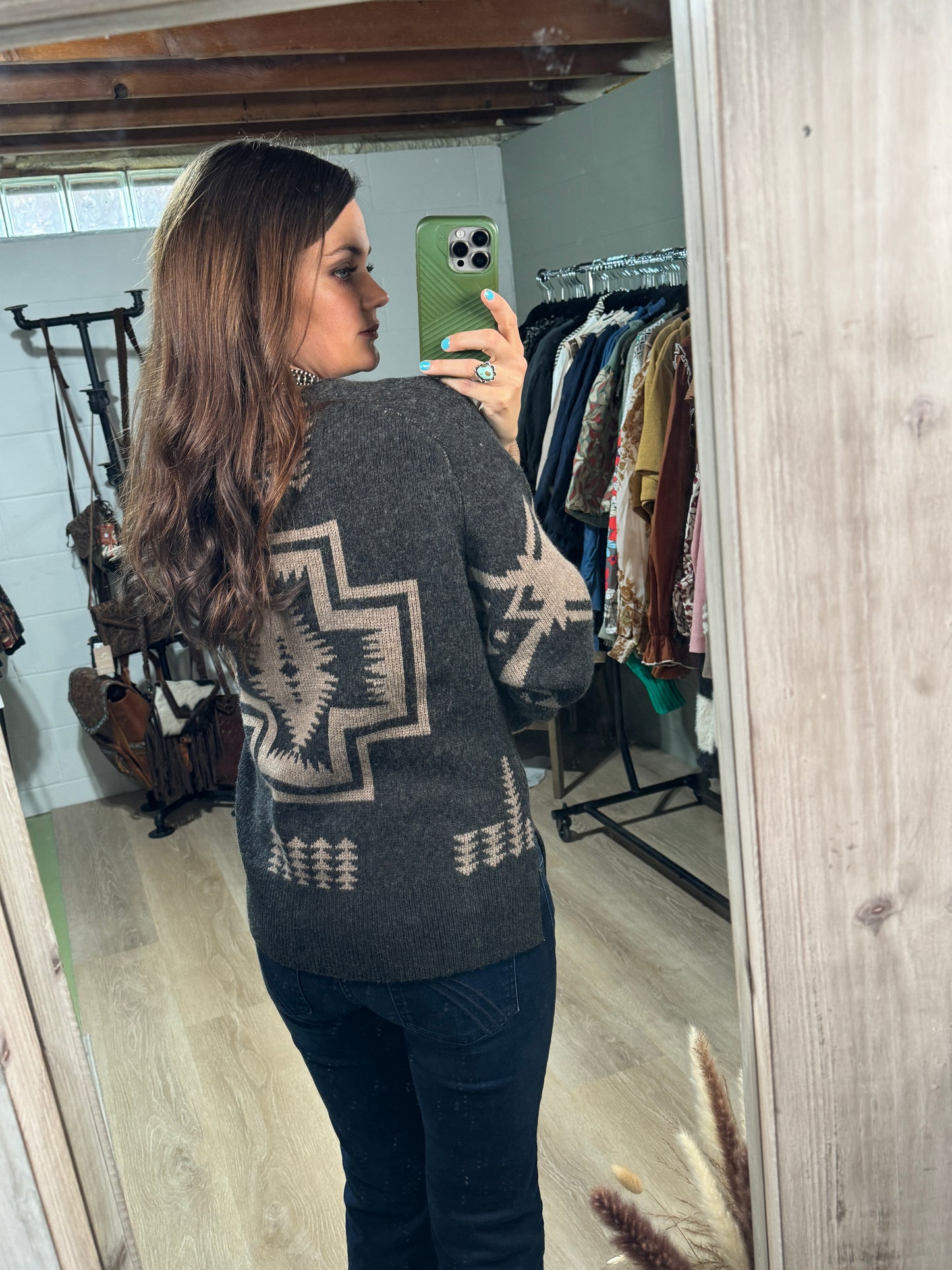 Pendleton Lambswool Mixed Graphic Cardigan