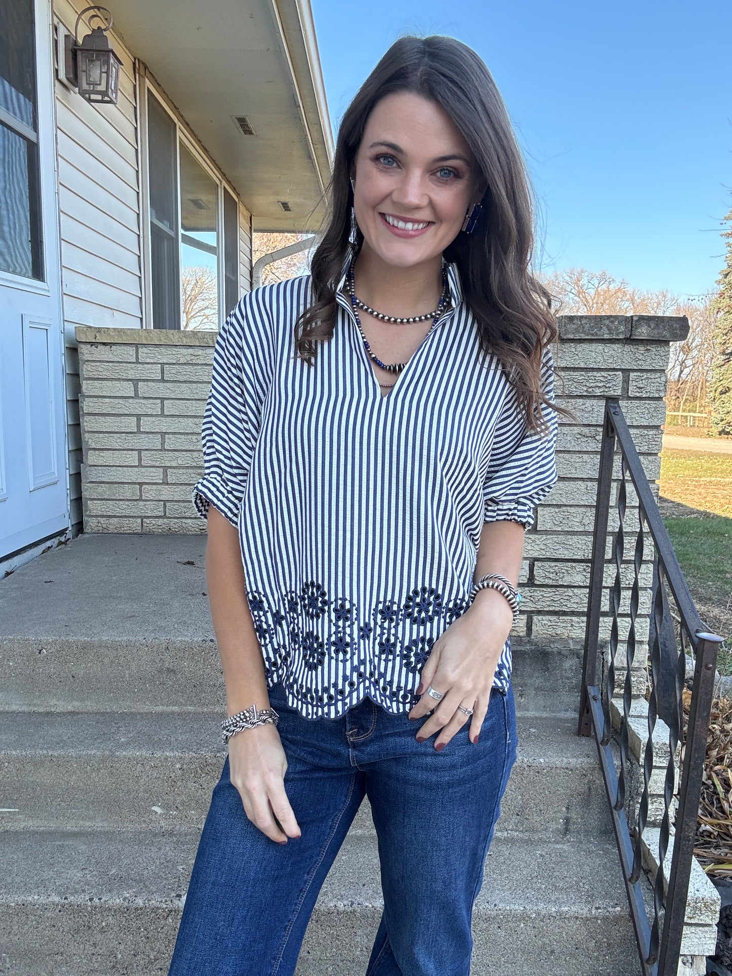 The Sage Embroidered Blouse (Full Size Run)