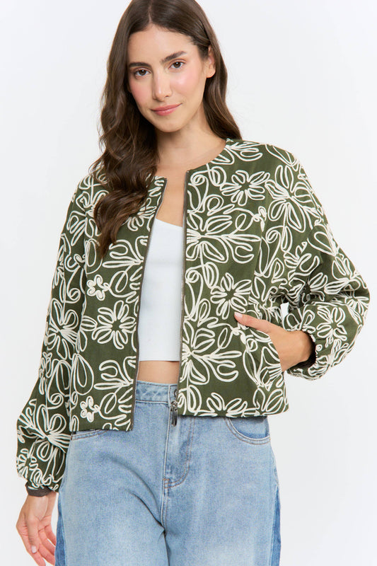 Fancy and Free Floral Embroidered Jacket