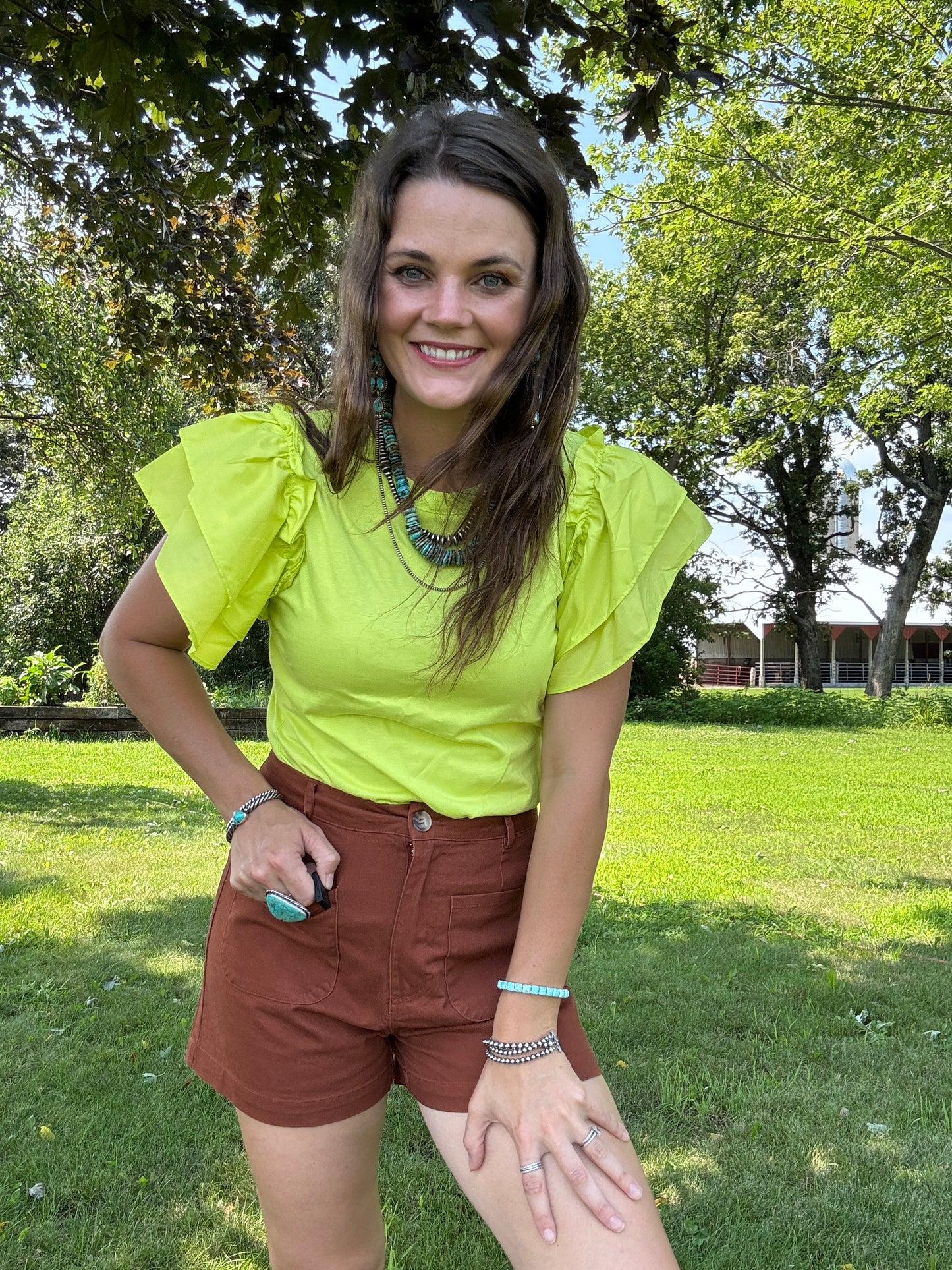 The Comet Flutter Ruffle Sleeve Top