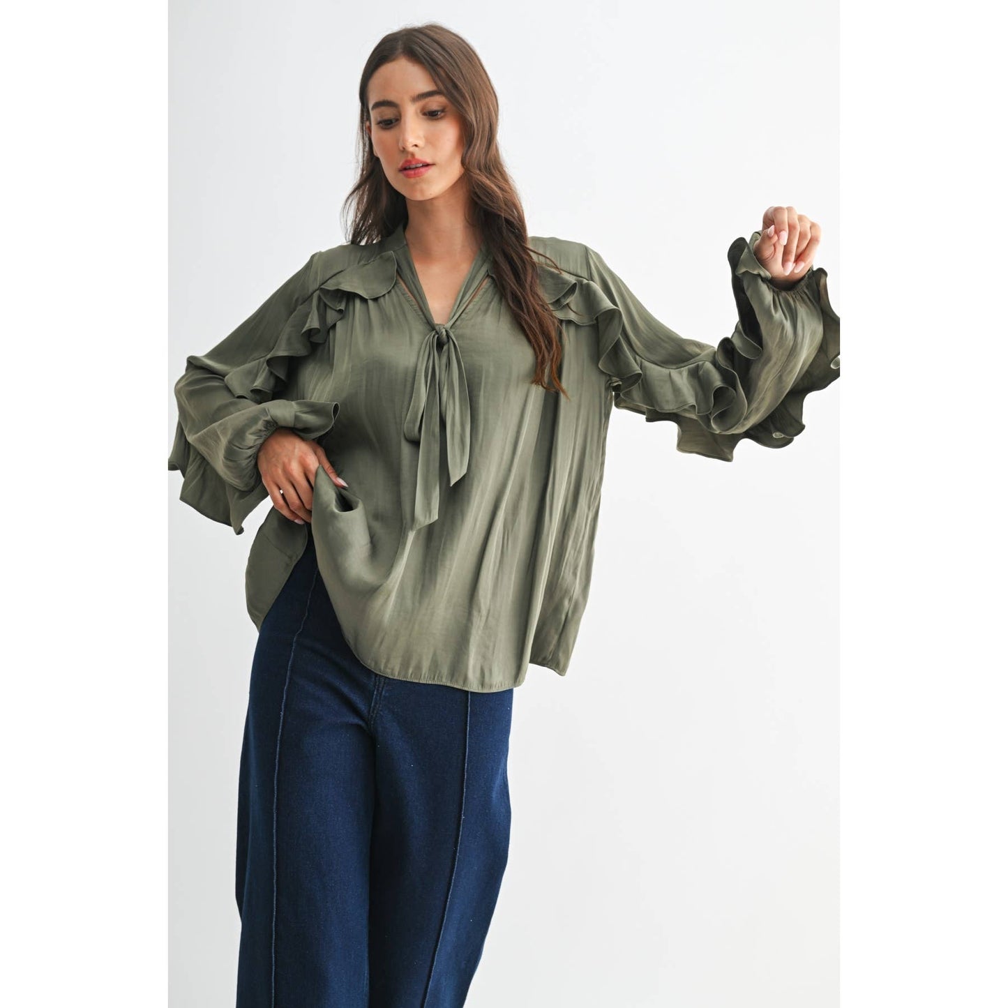 Always Elegant Ruffled Detail Blouse