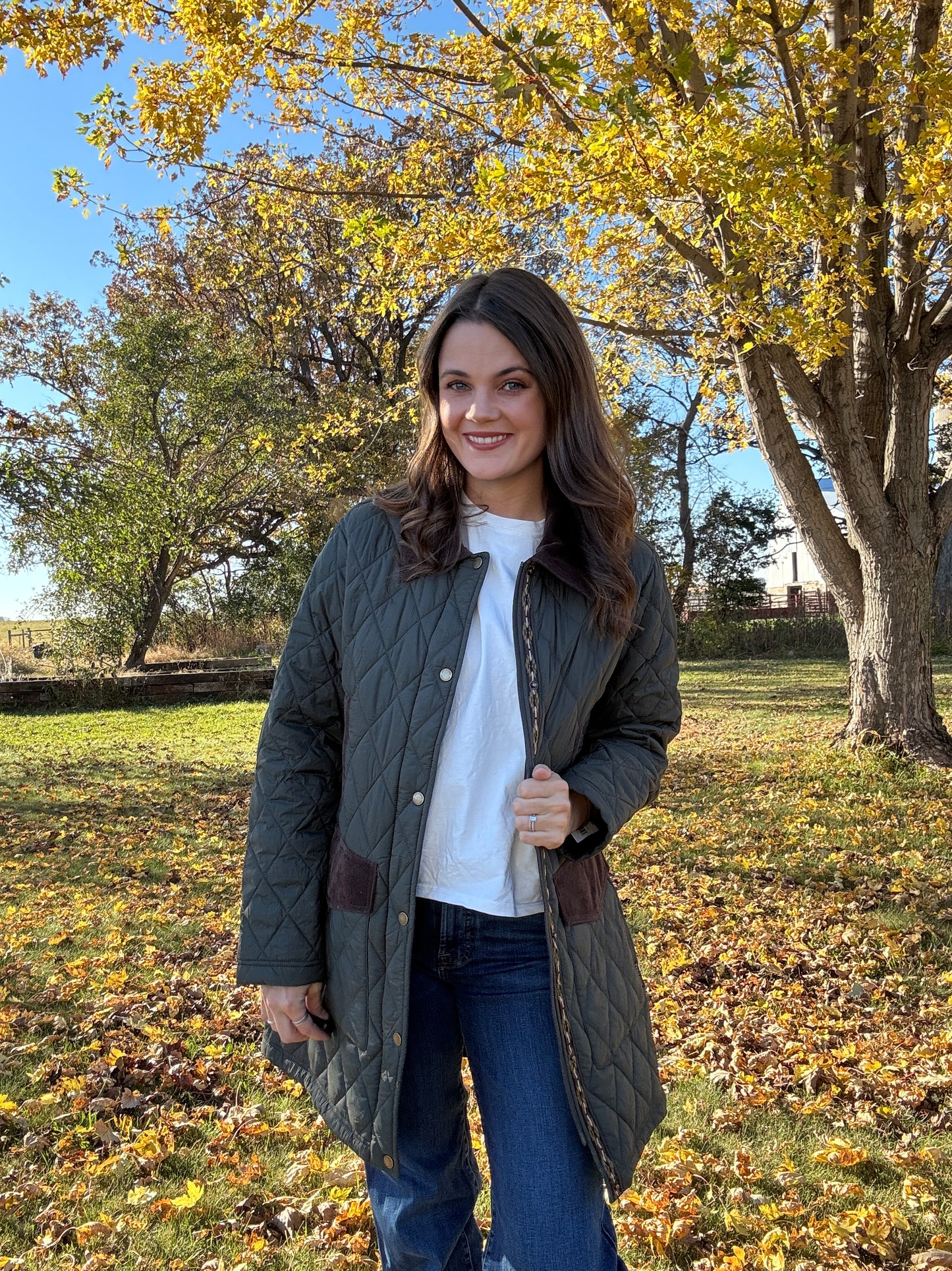 SUN RIVER QUILTED FIELD COAT IN ROSIN