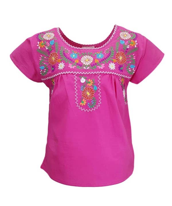 Perfect Pink Embroidered Girls Blouse