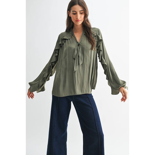Always Elegant Ruffled Detail Blouse