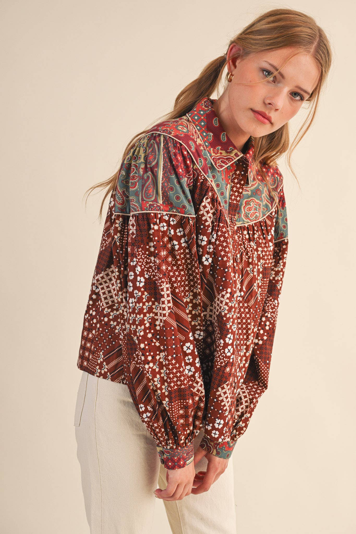 The Patchwork Print Button Down