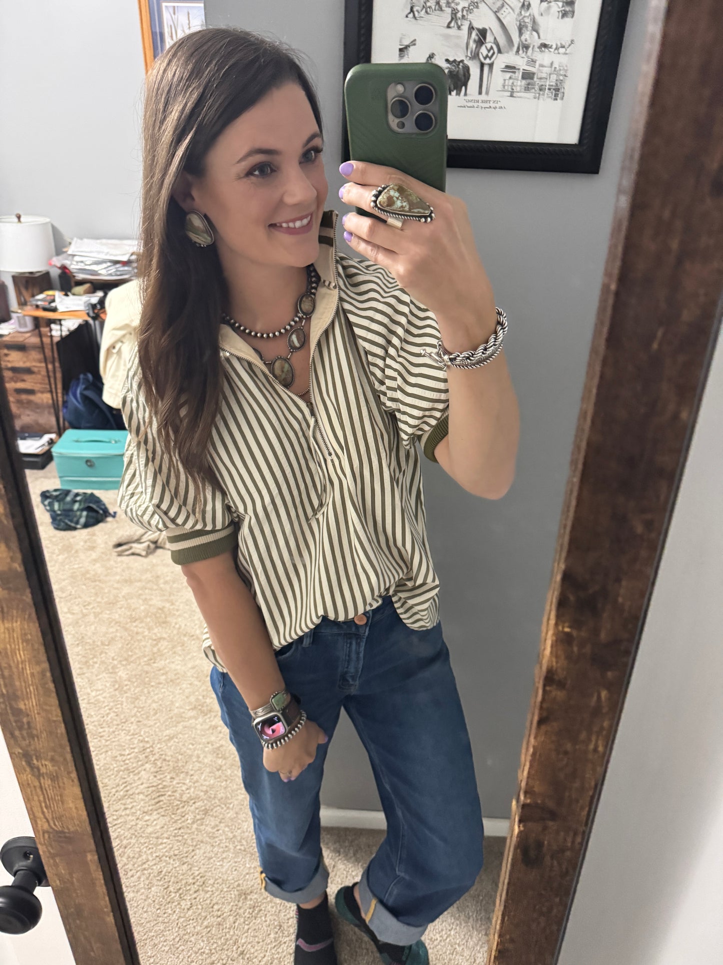 The Always Chic Blouse in Olive (XL Only)